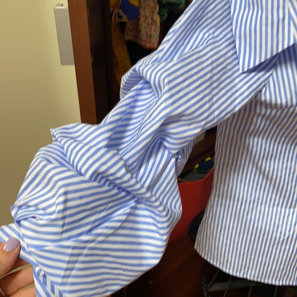 Off shoulder pinstripe blouse - Picture 2 of 3